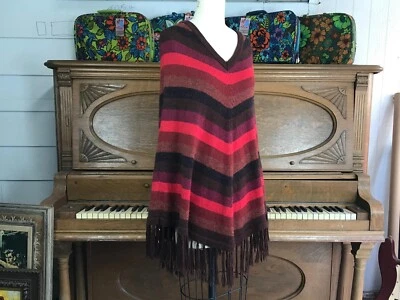 VTG 60s 70s | Boho Hippie Festival Fringe Mod Cape Sweater Poncho | Free Size - Image 1 of 4