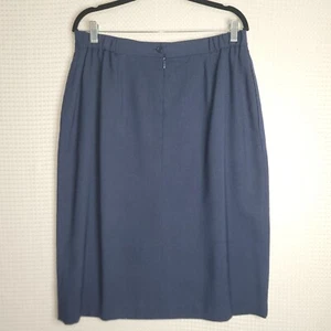 EUC Vintage Harve' Benard 18W Damen blau Bleistiftrock gefüttert Reißverschluss/Knopfverschluss - Bild 1 von 17