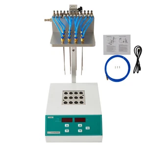 12 orificios laboratorio tipo seco concentrador de nitrógeno Termovap instrumento muestra 110V 200W - Imagen 1 de 12