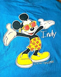 Vintage 90s Indianapolis 500 Mickey Mouse Shirt Indy Race Velva Sheen Disney L - Picture 1 of 5