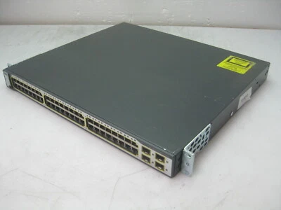 USED CISCO WS-C3750G-48TS-S V04 48PORT GIGABIT SWITCH + 2x RACK MOUNTING EARS - Image 1 of 4
