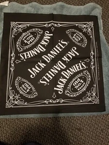 Jack Daniels Bandana Old No. 7 Black  White  21 x 21,brand new - Picture 1 of 5