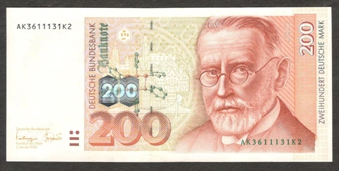 Germany Bundesbank 200 Deutsche Mark 1996 Emboss UNC Cover
