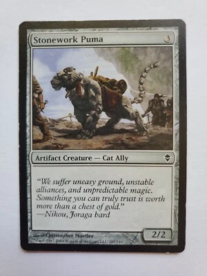 MTG Magic The Gathering Card Stonework Puma Artifact Creature Cat Ally Zendikar - Image 1 of 2
