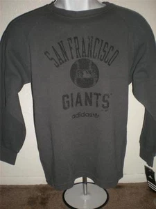 NEW-MENDED San Francisco Giants YOUTH Size 10/12 Medium Long Sleeved Gray Shirt - Picture 1 of 5