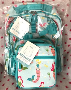 NEU Pottery Barn Kids GROß Aqua Meerjungfrau Rucksack + KLASSISCHE LUNCH-TASCHE! ~ - Bild 1 von 4