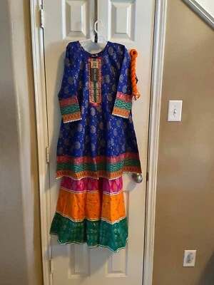 Trajes Chatapati Gharara de algodón para niña de diseño paquistaní Foto 1 de 2