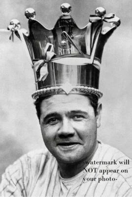 Crazy Babe Ruth Crown PHOTO Home Run King of Swat New York Yankees  Sultan 1921 - Image 1 of 2