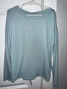 Mädchen Runway Langarm hellblau sportliches Top mit Bindeband im Rücken Größe M 8-10 - Bild 1 von 6