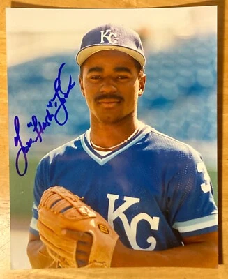 Foto vintage assinada à mão de Tom "Flash" Gordon 8x10 - Jarro Kansas City Royals - Imagem 1 de 4