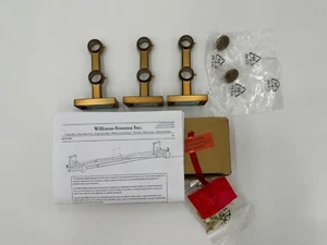 Williams Sonoma Double Curtain Bracket Assembly Hardware Kit Simple Barral Brass - Picture 1 of 11