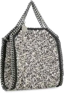 $995. Stella McCartney Falabella Mini Boucle Crossbody Tote Black Silver - Picture 1 of 6