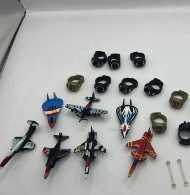 批量 复古 1988 年 火柴盒 戒指 突袭者 骷髅中队 7 飞机 12 戒指 2 柱 — 第 1/4 张图片