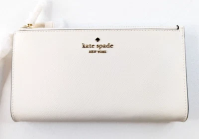 Muñequera Kate Spade Madison Doble Cremallera KC588 - Merengue Cuero Saffiano Nueva con Etiquetas Foto 1 de 4