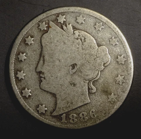 1886 LIBERTY V-NICKEL, GOOD  ~  ORIGINAL, AFFORDABLE AND ISSUE-FREE KEY DATE! Cover