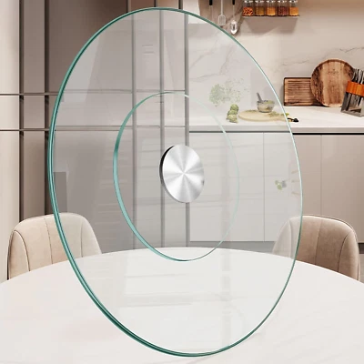 22.8" Lazy Susan for Table Top Tempered Glass Rotating Serving Tray for Dining T - Image 1 of 4