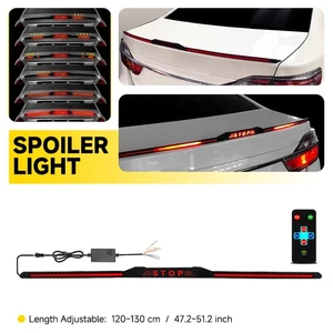 Carbon Fiber LED Adjustable Spoiler Tail Turn Light Decoration Length Universal - Picture 1 of 11