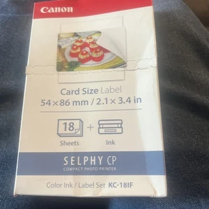 Paper for Canon SELPHY CP1500 - KC-18IF Genuine Canon Ink + Sticker Paper Set (5 - Picture 1 of 3