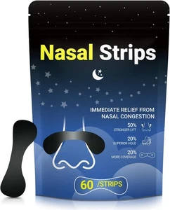 Tiras nasales para roncar tiras nasales para respirar uso diurno y nocturno 60ct - Imagen 1 de 8