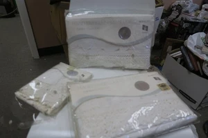 KEECO Empress Collection Embellished Ivory Queen Flat -Bed Skirt  Sham Sheet Set - Picture 1 of 6