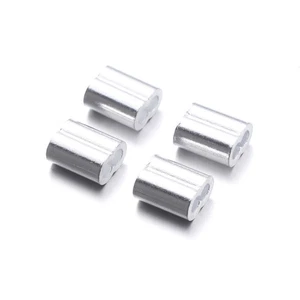  100 Stück Stahldraht Gelenkschlaufe Aluminium Kabel Muffen Clip Seil Crimpen - Bild 1 von 11