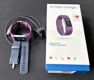 Fitbit Charge 2 Heart Rate & Fitness Wristband Tracker with Large & Small Straps - Picture 1 of 18