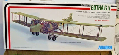 AURORA GERMAN GOTHA G.V. WWI BOMBER AIRPLANE MODEL 1:48 785 BOXED - Image 1 of 4