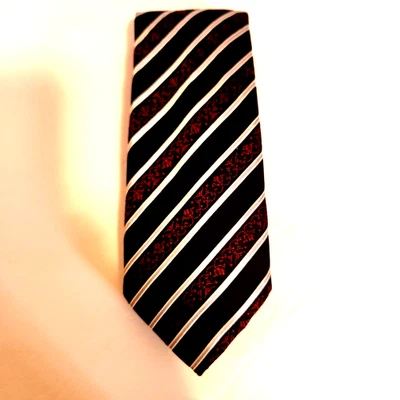 Corbata a Rayas Gianfranco Ferre Para Hombre 100% Seda Borgoña Azul Marino Foto 1 de 2