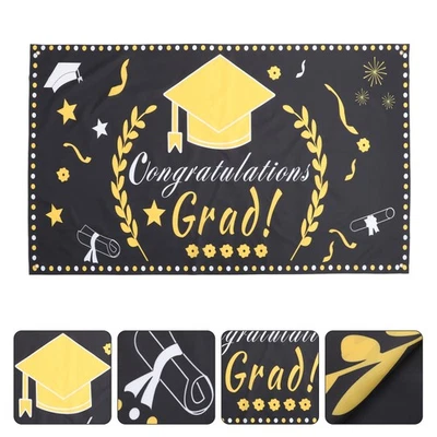 Outdoor Graduation Banner Background Backdrop Cloth Graduation Party Favors - Image 1 of 4