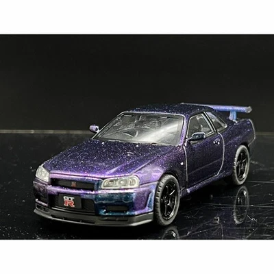 Skyline GTR R34 Nissan 1/32 Mini Car Viola Majora H183 - Immagine 1 di 4