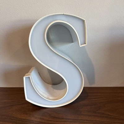 Vtg 3D Rustic Marquee Light Sign Letter S Wall Hanging Decor Reclaimed Initials - Image 1 of 4