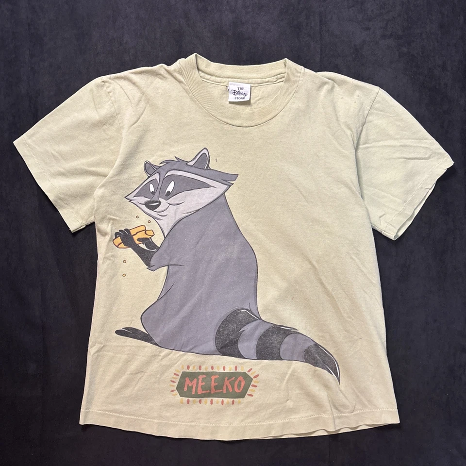 Camiseta De Colección Pocahontas Meeko Mapache Sin Fondo Pit Puntada Única Pequeña 18x22 Foto 1 de 3