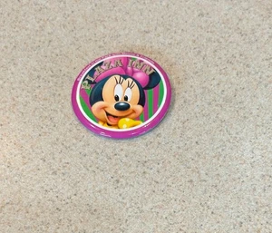 1980s Vintage 3" Pinback Button -- Plaza Inn Minnie Mouse Breakfast - Picture 1 of 2