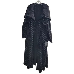 Mycra Pac Now Women's Hooded Long Reversible Polka Dot Black Rain Coat Castlecor - Picture 1 of 17