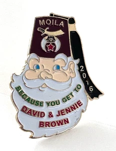 Shriners Molia David Jennie Brown 2016 Lapel Hat pin - Picture 1 of 3