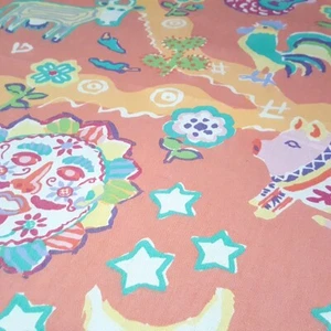 Desert Pastel 100% Cotton UPHOLSTERY Fabric Salmon Turquoise 54" By The Yard - Picture 1 of 12