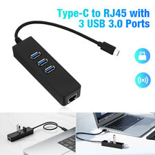 USB-C 3.1 to USB 3.0 HUB 3 Port Gigabit Network Card Ethernet Lan RJ45 Adapter