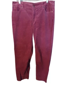 Pantalones de pana Talbots impecables de cinco bolsillos pierna recta novio talla 12P púrpura - Imagen 1 de 8