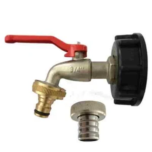 IBC Container Steckkupplung + 3/4" Wasserhahn + Adapter Anschluss Absperrhahn - Bild 1 von 3