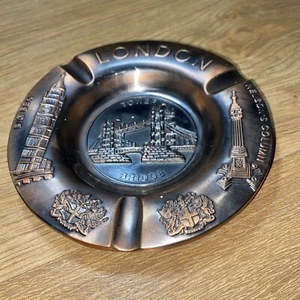 London Big Ben Tower Bridge Nelson’s Column Collectors Metal Ashtray - Picture 1 of 9