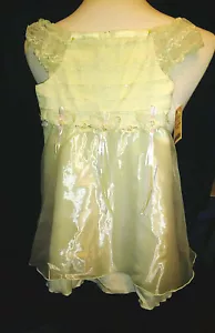 Vestido de organza verde menta 4T nuevo con etiquetas por Bonnie Jean manga gorra 2 capas de zócalo - Imagen 1 de 11