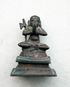 Bronze-Figur Miniatur Indien 18. Jahrhundert Beter mit Axt Selten alte Sammlung - Bild 1 von 6