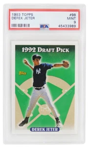 Derek Jeter 1993 Topps Baseball #98 RC Rookie Card - PSA 9 MINT (New Label) - Picture 1 of 2