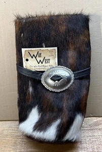 Portabottiglie vino pelle bovina Koozie Tote Real Way West Western regalo foderato borsa - Foto 1 di 10