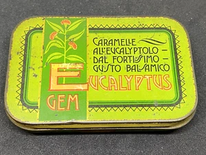 1920s Italian tin box advertising Eucalyptus Gem Caramelle All'eucalytolo#CD - Picture 1 of 4