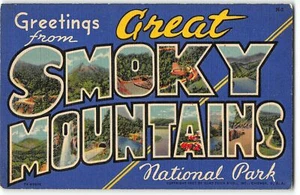 Saludos GREAT SMOKY MOUNTAINS NATIONAL PARK 1939 Carta Grande Lino Postal - Imagen 1 de 2