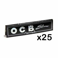 25 x OCB Black Premium King Size Slim Ultra-Thin Slow Burning Rolling Papers