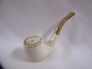Miniature Pipe Figurine Vintage Porcelain w Gold Accents #2167 - Bild 1 von 8
