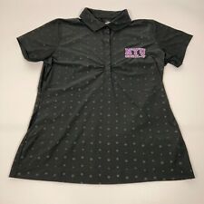 NYU Violets Nike Womens Polo Shirt M Medium Black NCAA Golf Dri Fit Stretch F23