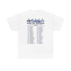 Drake 21 Tour Dates Faces Cities T-Shirt It's All A Blur Tour IAAB Heavy Cotton - Picture 1 of 13